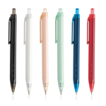 Bolígrafo triangular de plástico con detalles transparentes tinta azul