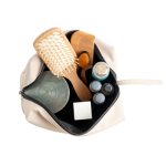 Neceser de cuero sintético con bolsillo principal con cremallera color beige vista 1