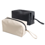 Neceser de cuero sintético con bolsillo principal con cremallera vista con varios colores