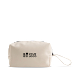 Neceser de cuero sintético con bolsillo principal con cremallera vista de impresión