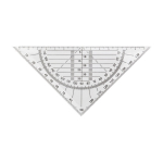 Escuadra de plástico transparente rígido con medición de 45º color transparente primera vista