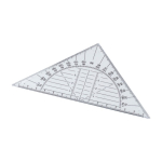 Escuadra de plástico transparente rígido con medición de 45º cuarta vista