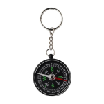 Llavero personalizable de plástico con brújula incluida color negro primera vista