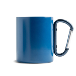 Taza de doble pared de acero inoxidable reciclado con mosquetón 300ml color azul marino