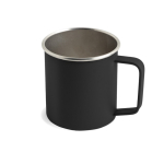 Taza de acero inoxidable reciclado con diseño moderno y asa 400ml color negro vista 1