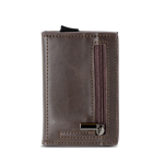 Monedero y tarjetero con protección RFID y acceso con un solo click color marrón vista 1