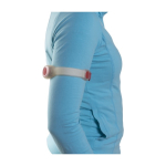 Banda de silicona para visibilidad con 2 luces LED y cierre de velcro color rojo tercera vista