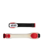 Banda de silicona para visibilidad con 2 luces LED y cierre de velcro color rojo vista de impresión