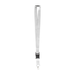 Lanyard de poliéster con mosquetón y llavero en varios colores color blanco tercera vista