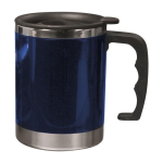 Taza térmica de acero inoxidable y tapa con cierre deslizante color azul primera vista