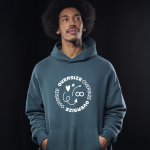 Sudadera unisex ecológica oversized con capucha 350 g/m2 B&C vista 1