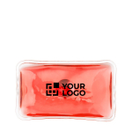 Calienta manos rectangular reutilizable de calor instantáneo color rojo vista de impresión