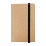 Porta memos de cartón con cierre elástico y bolsillo para tarjetas primera vista