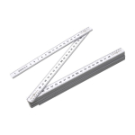 Regla plegable de plástico con escala en centímetros 2M color blanco cuarta vista