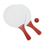 Set publicitario de raquetas con pelota Set Tenis Playa Strand color rojo tercera vista