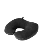 Almohada ideal para viajes 2 en 1 con perlas de espuma de polietileno color negro vista de impresión