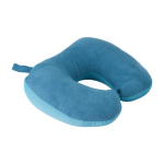 Almohada ideal para viajes 2 en 1 con perlas de espuma de polietileno color azul claro cuarta vista