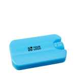 Acumulador de frío reutilizable con gel de enfriamiento color azul claro vista de impresión