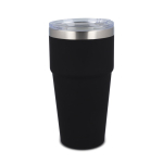 Vaso térmico con interior de cerámica y tapa transparente 500ml color negro