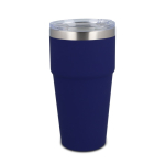 Vaso térmico con interior de cerámica y tapa transparente 500ml color azul oscuro