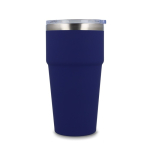 Vaso térmico con interior de cerámica y tapa transparente 500ml color azul oscuro tercera vista