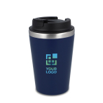 Vaso térmico de acero inoxidable de tapa negra y borde plateado 350ml vista principal