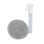 Spray y trapo de limpieza para cristales y todo tipo de superficies color blanco tercera vista