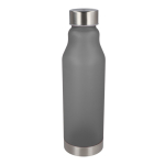 Botella de RPET reutilizable antigoteo con acabado frosted 600ml color negro tercera vista