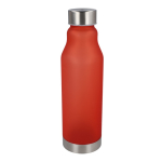 Botella de RPET reutilizable antigoteo con acabado frosted 600ml color rojo tercera vista