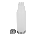 Botella de RPET reutilizable antigoteo con acabado frosted 600ml color blanco tercera vista