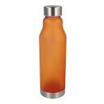 Botella de RPET reutilizable antigoteo con acabado frosted 600ml color naranja