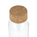 Clásica botella de vidrio reciclado con tapón de corcho 500ml color transparente cuarta vista