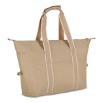 Bolsa térmica de RPET de un compartimiento con aislamiento de aluminio color beige tercera vista