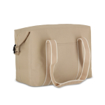 Bolsa térmica de RPET de un compartimiento con aislamiento de aluminio color beige cuarta vista