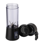 Batidora eléctrica portátil con conector USB-C y 6 cuchillas color negro