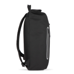 Mochila rolltop enrollable de PU con detalles reflectantes 20L color negro tercera vista