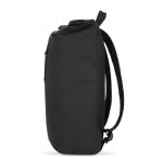 Mochila rolltop enrollable de PU con detalles reflectantes 20L color negro cuarta vista