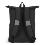 Mochila rolltop enrollable de PU con detalles reflectantes 20L color negro quinta vista