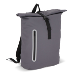 Mochila rolltop enrollable de PU con detalles reflectantes 20L color gris