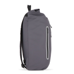 Mochila rolltop enrollable de PU con detalles reflectantes 20L color gris tercera vista