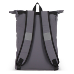 Mochila rolltop enrollable de PU con detalles reflectantes 20L color gris quinta vista