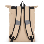 Mochila rolltop enrollable de PU con detalles reflectantes 20L color beige quinta vista