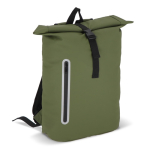 Mochila rolltop enrollable de PU con detalles reflectantes 20L color verde oliva