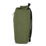 Mochila rolltop enrollable de PU con detalles reflectantes 20L color verde oliva cuarta vista
