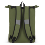 Mochila rolltop enrollable de PU con detalles reflectantes 20L color verde oliva quinta vista