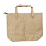 Bolsa nevera de papel laminado con interior de aluminio color marrón tercera vista