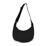 Bolsa bandolera de PU con forma de media luna y correa ajustable color negro segunda vista