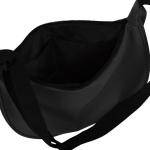 Bolsa bandolera de PU con forma de media luna y correa ajustable color negro cuarta vista