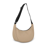 Bolsa bandolera de PU con forma de media luna y correa ajustable color beige segunda vista