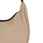 Bolsa bandolera de PU con forma de media luna y correa ajustable color beige tercera vista